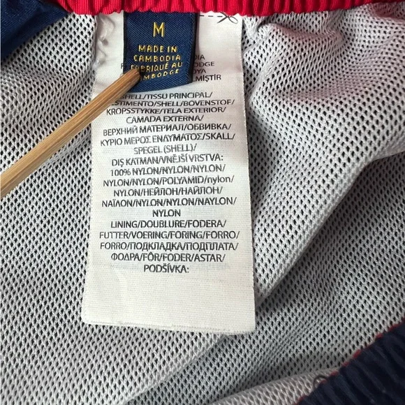 Polo Ralph Lauren Mens Med Swim Trunks Solid Swimsuit Navy Blue Red Pony Preppy - Picture 9 of 12